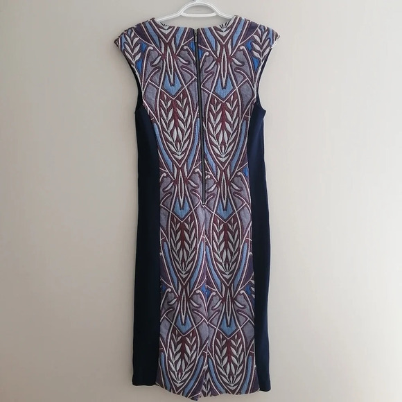 Anthropologie HD in Paris Cleo Jacquard Colourblock Sheath Midi Dress Small - Picture 4 of 16